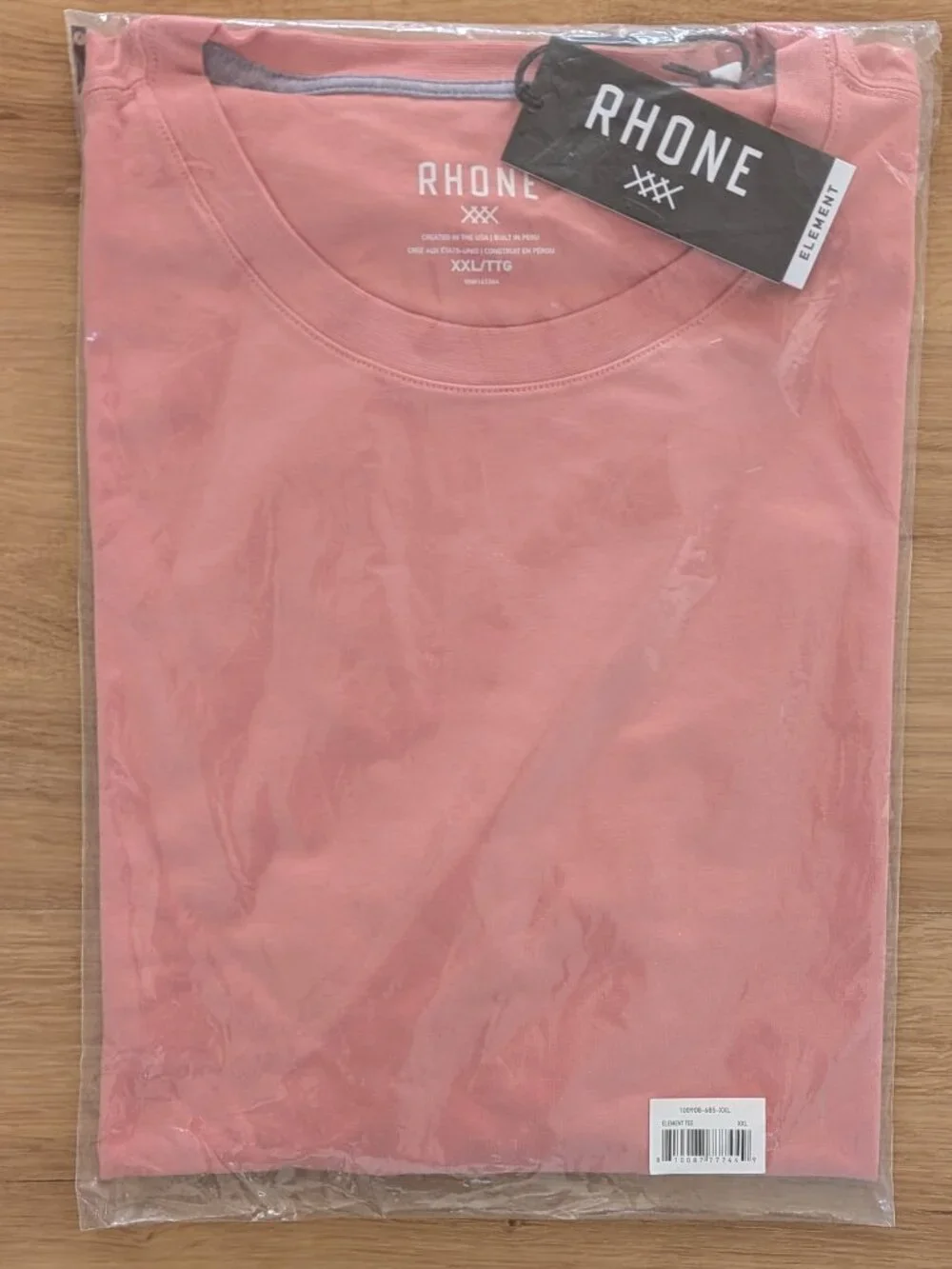 NWT Rhone Element Tee Salmon XXL Crew Neck GoldFusion Anti-Odor - Picture 6 of 7